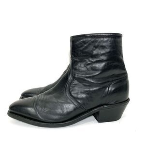 Abilene Boot Men Black Zipper Dress Boot Square Toe Sz 11D Made In USA 6464